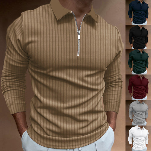 Men's polo shirt with elegant zip closure and structured design Lune London