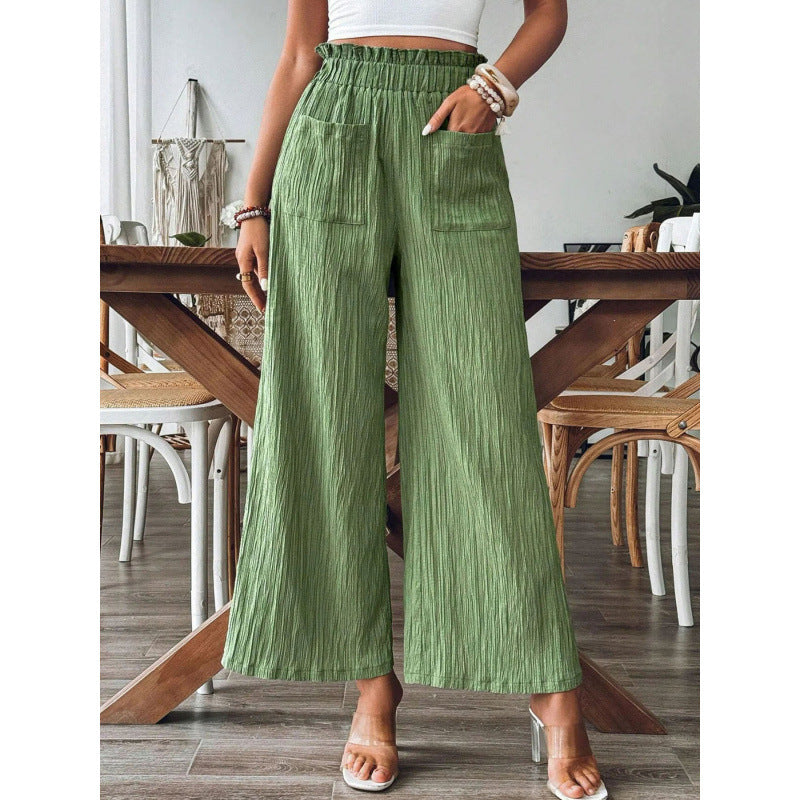 Airy palazzo pants for women with elastic waistband and large pockets Lune London