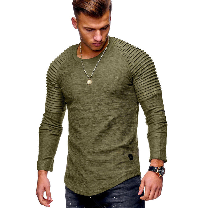 Elegant long-sleeve sweater for men with textured design and slim fit Chic and Style