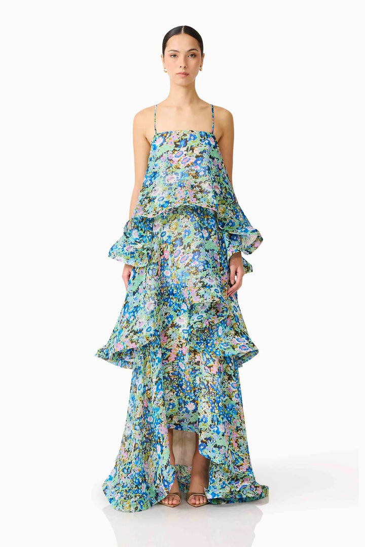 Women's maxi dress with ruffle details Lune London