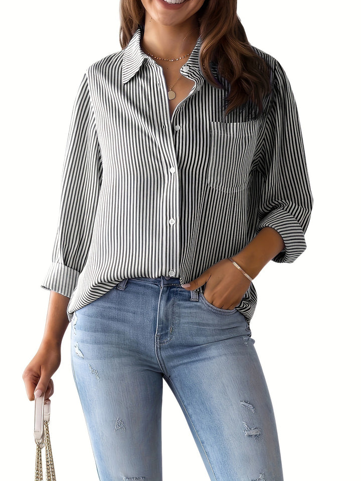 Women's Checked Shirt with Casual Cut and Applied Chest Pocket Lune London
