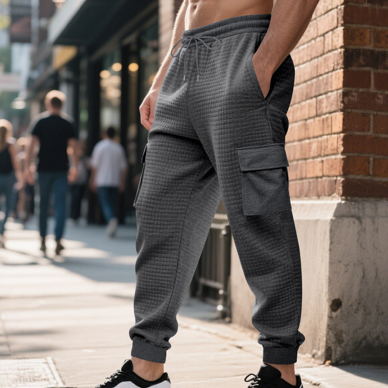 Men's cargo sweatpants with practical modern pockets and elastic waistband Lune London