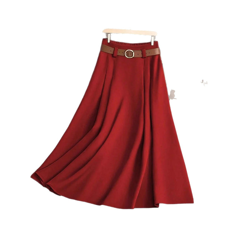 Jupe plissée évasée pour femmes avec application de ceinture élégante Chic & Stil