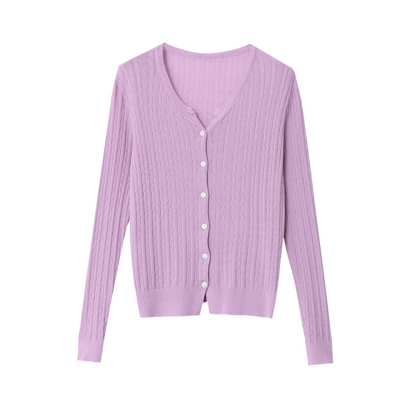 Women's fine cardigan with cable pattern Chic & Stil