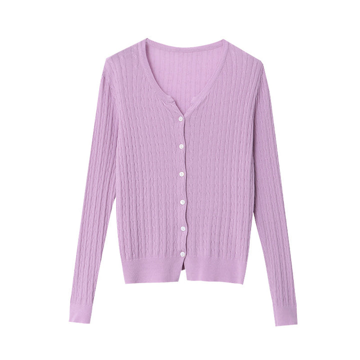 Women's fine cardigan with cable pattern Chic & Stil