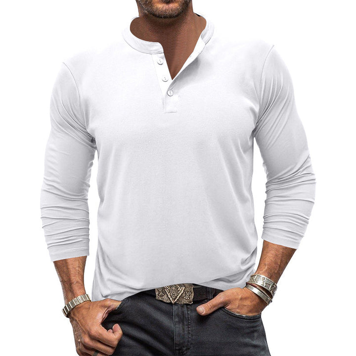 Men's long sleeve Henley shirt with button placket and comfortable fit Lune London