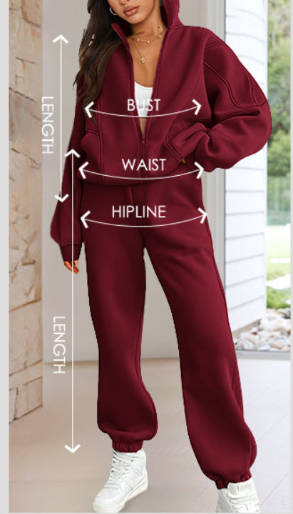 Women's sporty hoodie set with high collar Lune London