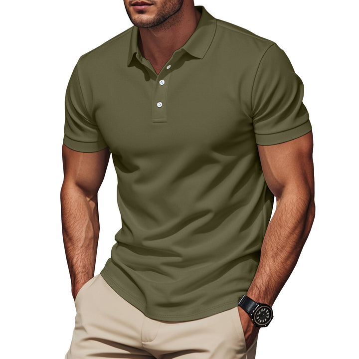Fashion polo for men in breathable material with textured design Lune London