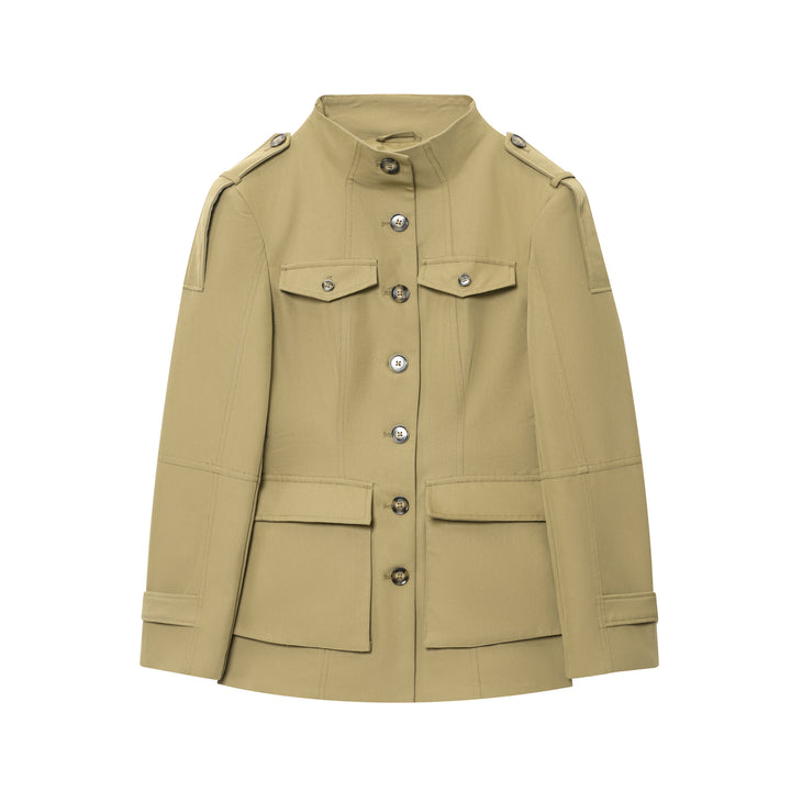 Trendy women's utility jacket with practical pockets and accentuated shoulder details Lune London