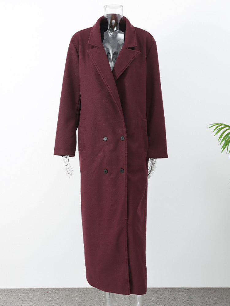 Ladies elegant wool coat with double-breasted design Lune London