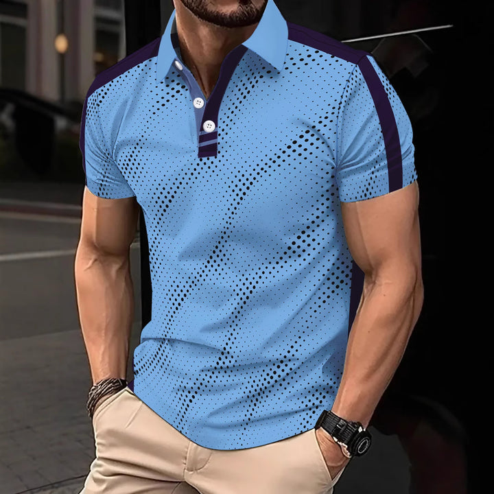 Men's Polo Shirt Performance Graphic Modern Lune London