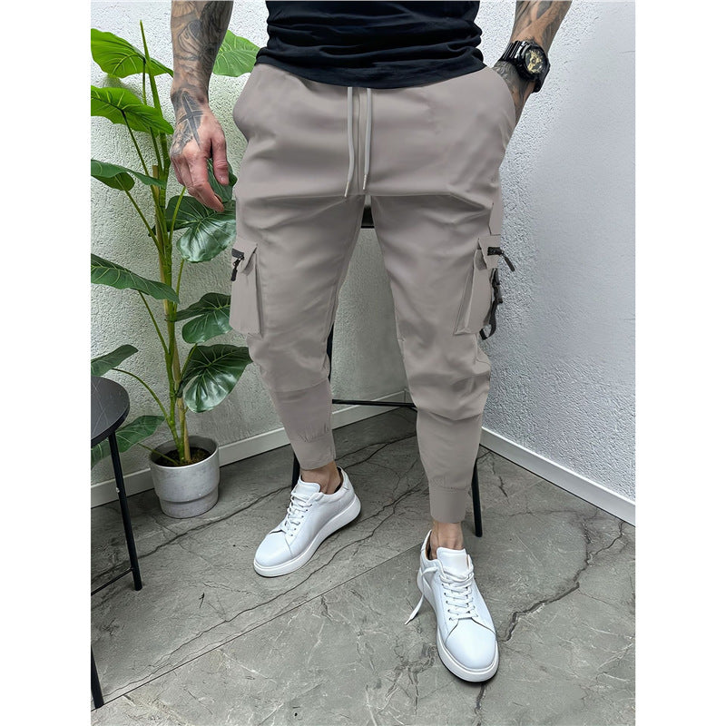 Fashionable cargo jogger pants for men with practical pockets and elastic waistband Lune London