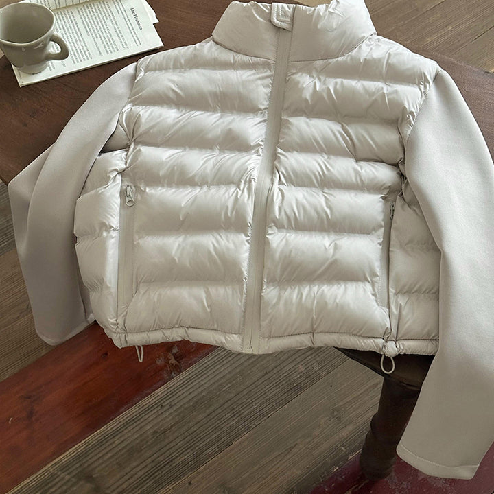 Ladies functional down jacket with pockets and high collar Lune London
