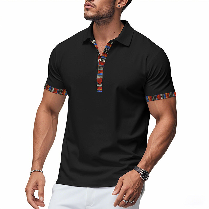 Men's short sleeve polo with modern contrast accents Lune London