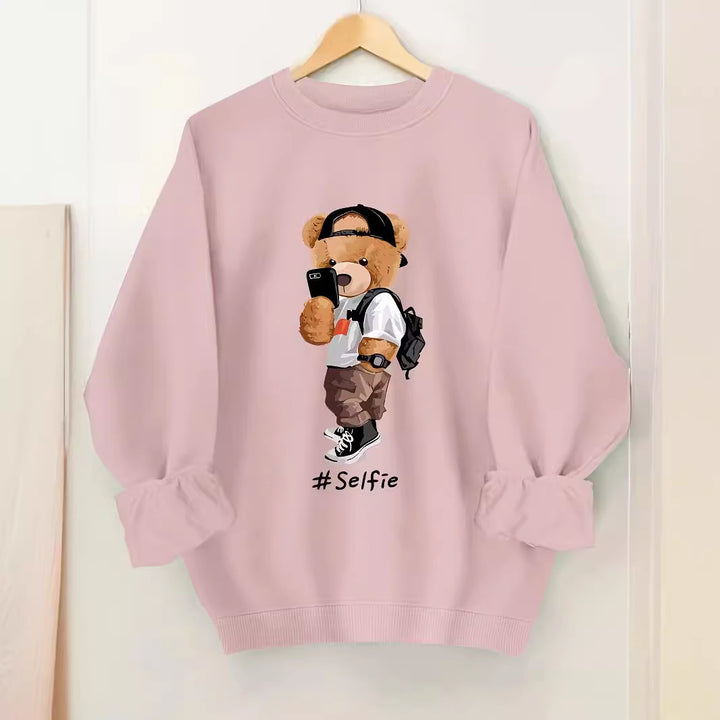 Sweatshirt pour femmes avec design artistique d'ours et coupe décontractée Chic & Stil