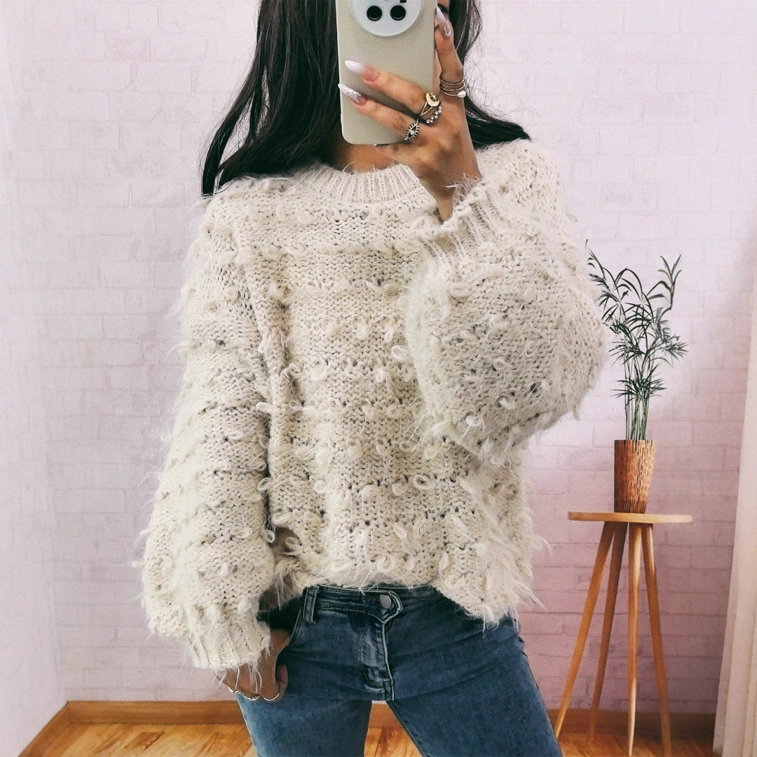 Lune London | Women casual oversized sweater made of textured material with unique design