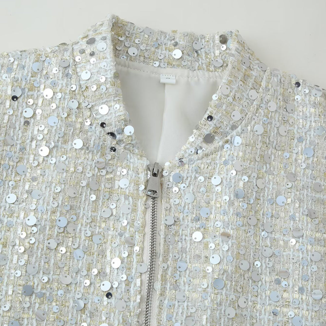 Women Shiny Chic Bomber Jacket