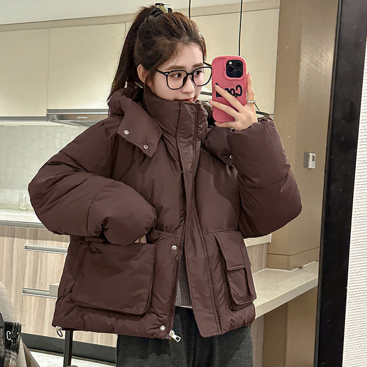 Ladies short insulated down jacket with practical pockets Lune London
