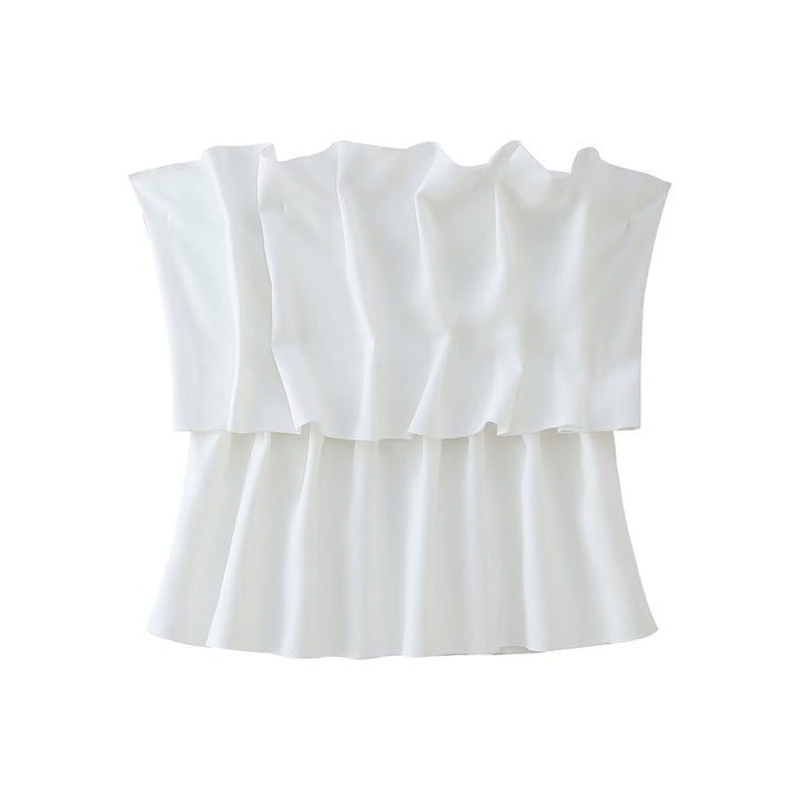 Sleeveless top for women with voluminous ruffle design Chic and Style