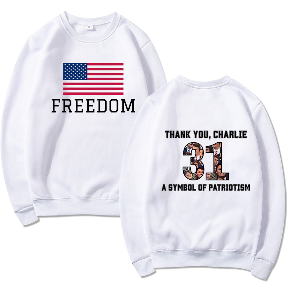 Sweatshirt pour femmes avec imprimé patriotique et matériau doux Chic & Stil