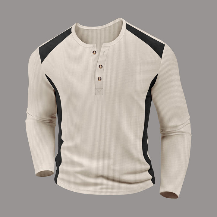 Men's long sleeve shirt with trendy buttons and textured fabric Lune London