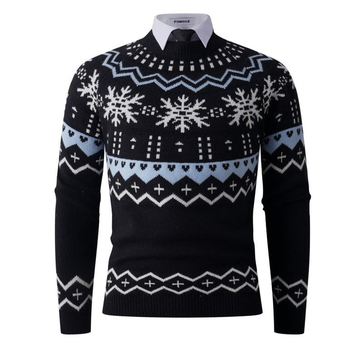 Men's Fashionable Knitted Sweater with Creative Snow Pattern Lune London