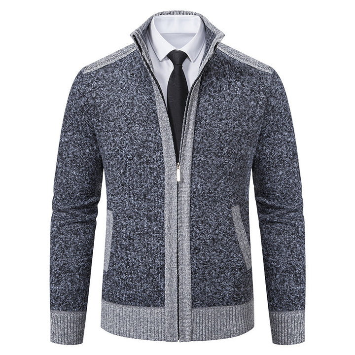 Elegant knit jacket for men with modern zipper and high collar Lune London