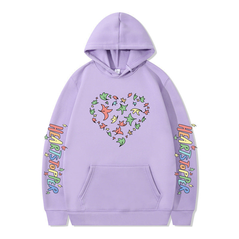 Women's hoodie with creative heart and leaf design Lune London