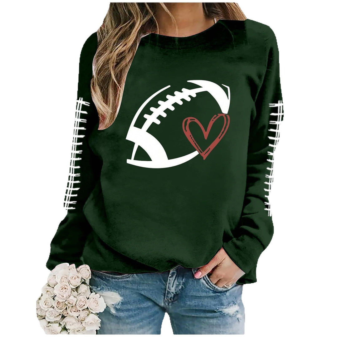 Sweatshirt femme avec motif de football sportif et coupe décontractée Chic & Stil