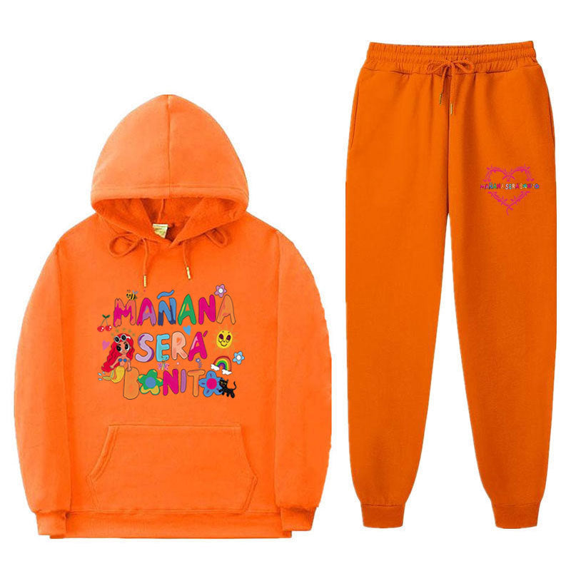 Women's Sweatshirt and Jogging Pants Set with Colorful Print Lune London