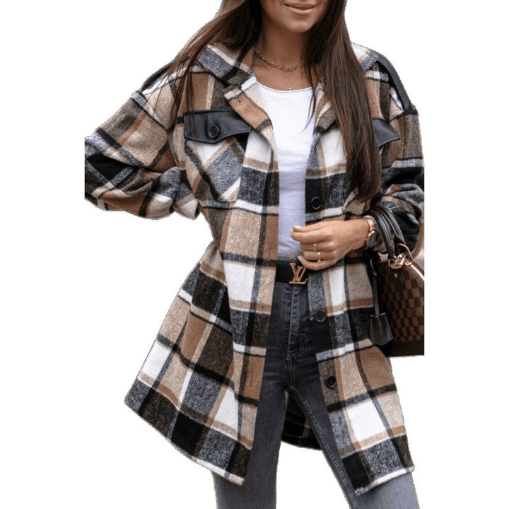 Oversized checkered shirt jacket for women Lune London