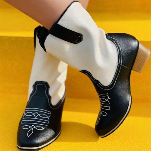 Women's cowboy boots with rich detail embroidery and a chic trendy cut.