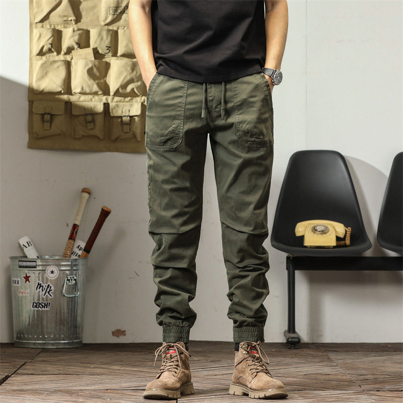 Pantalons cargo confortables pour hommes avec taille élastique et poches multifunctionnelles Lune London
