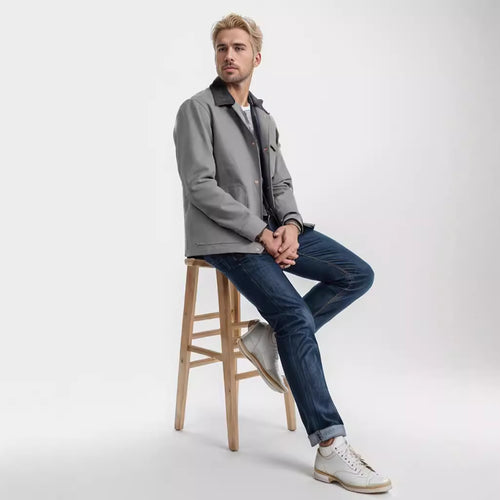 Casual men’s jacket in workwear style with practical pockets Lune London