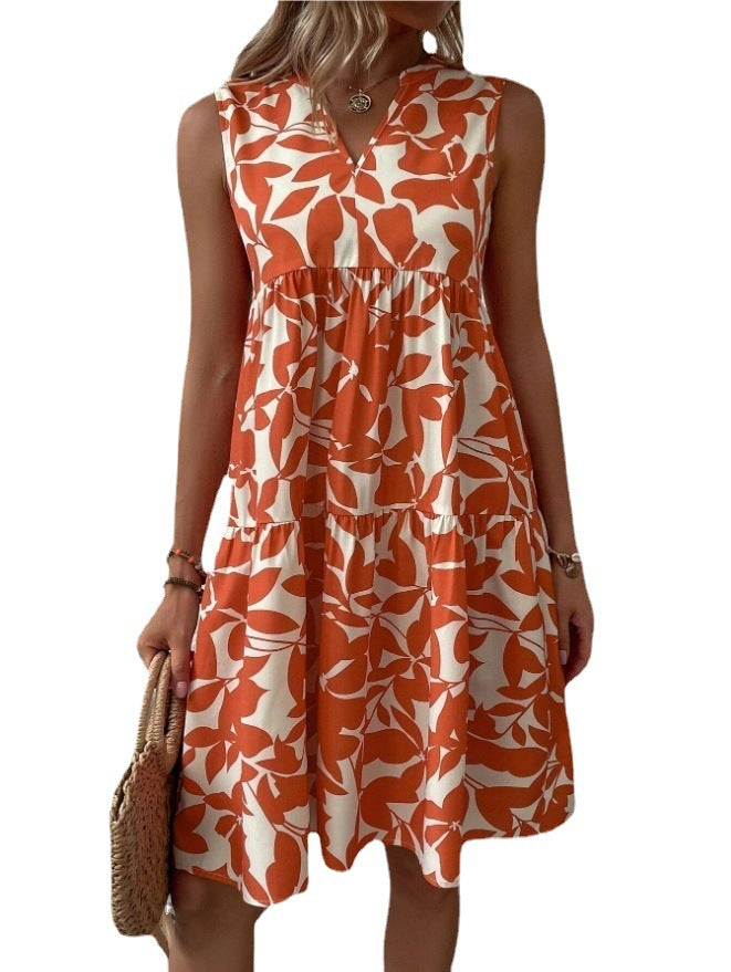 Lune London V neck floral midi dress for ladies