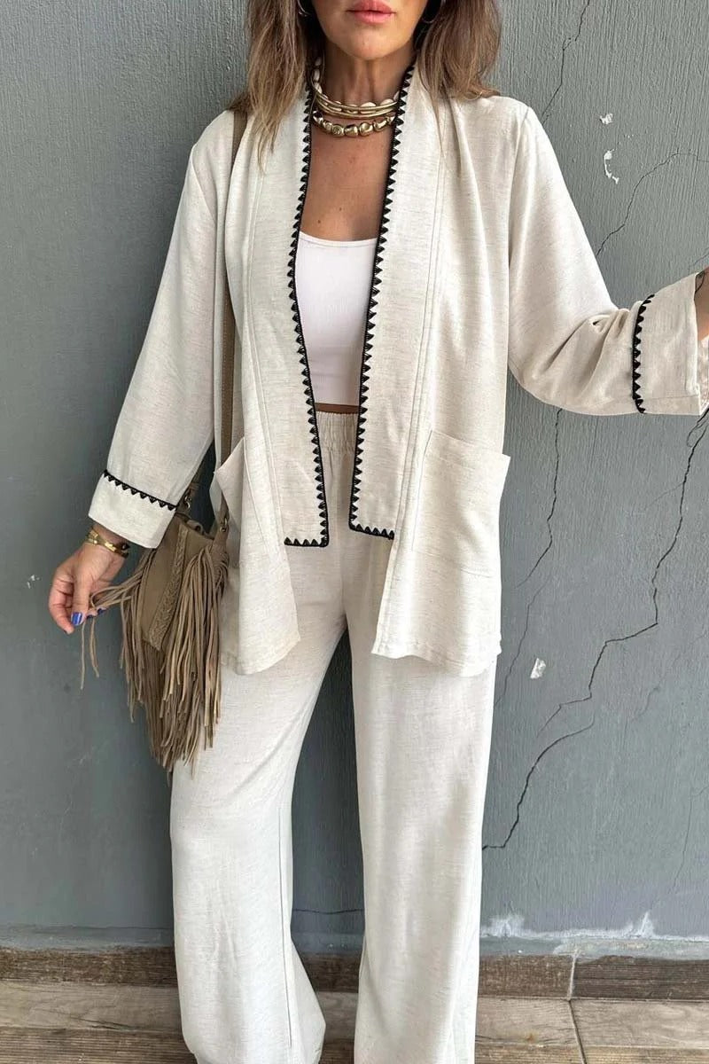 Veste élégante pour femmes avec ourlet contrastant Lune London