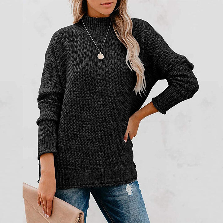 Thick knit women's sweater with a high collar and a relaxed fit Lune London