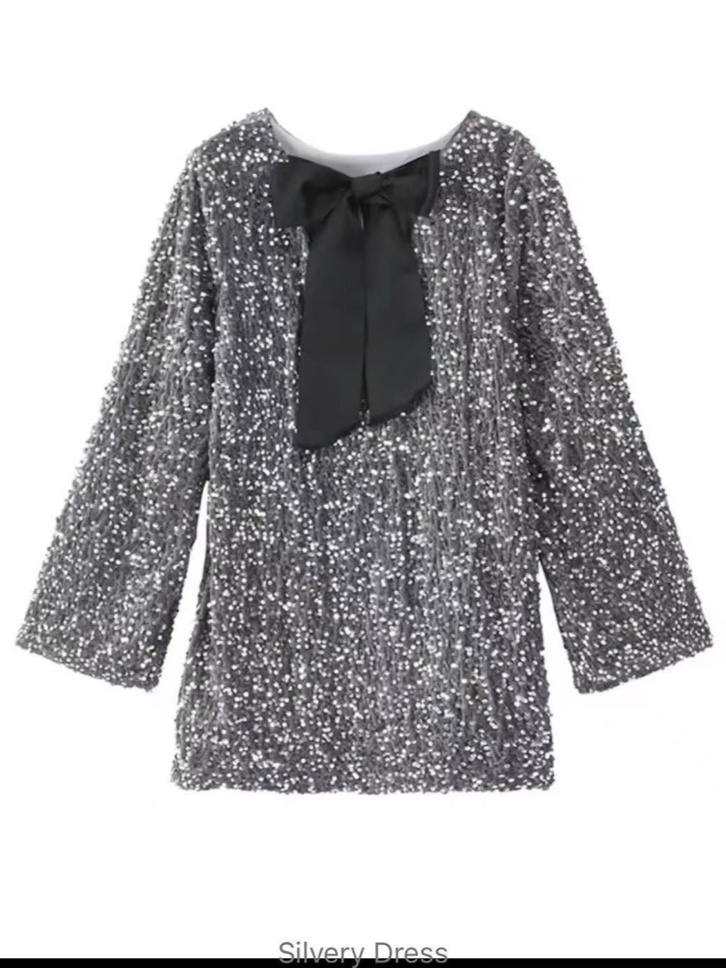 Ladies Glamorous Mini Dress with Sparkling Sequins and Elegant Puff Sleeves