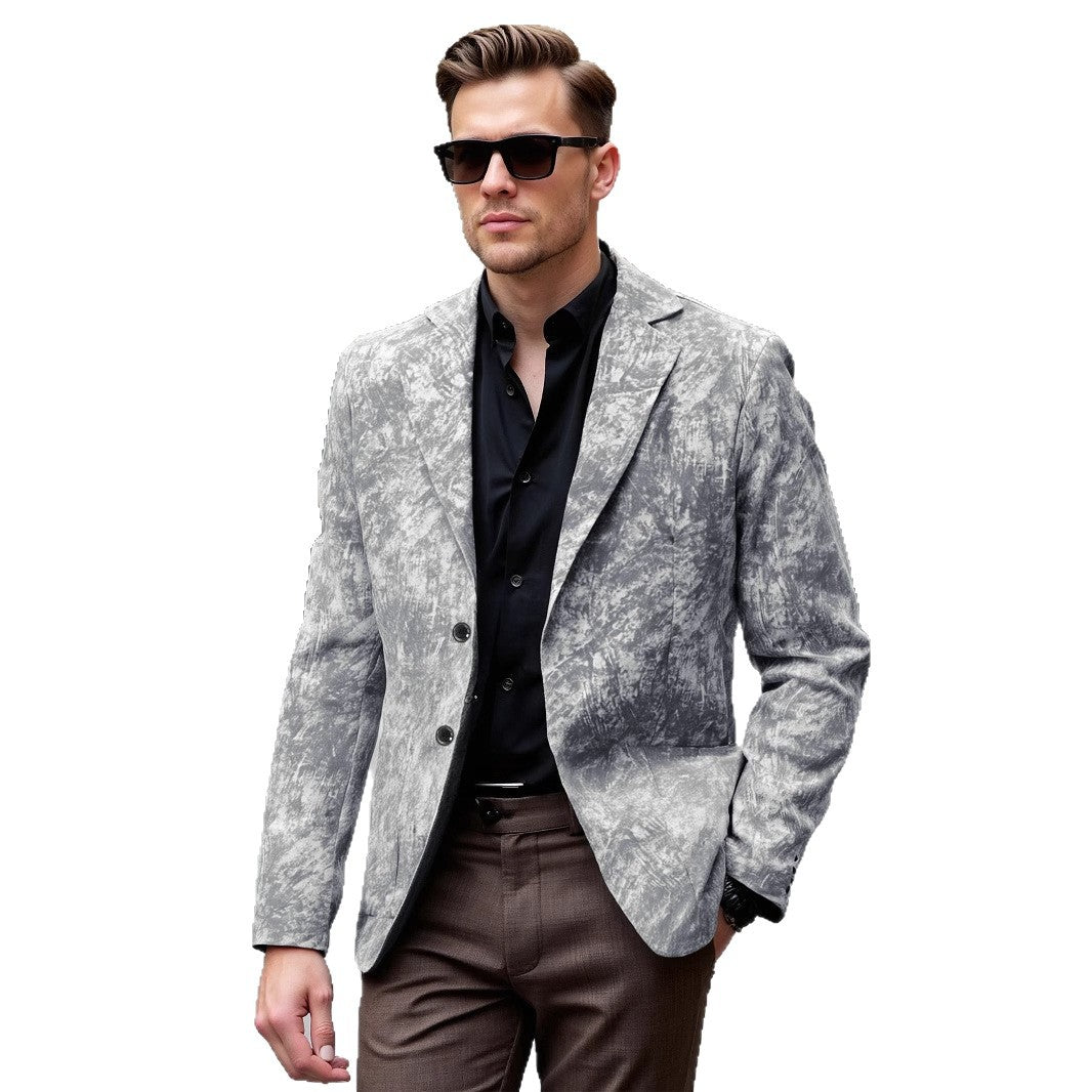 Chic and stylish blazer jacket with modern artistic pattern for men