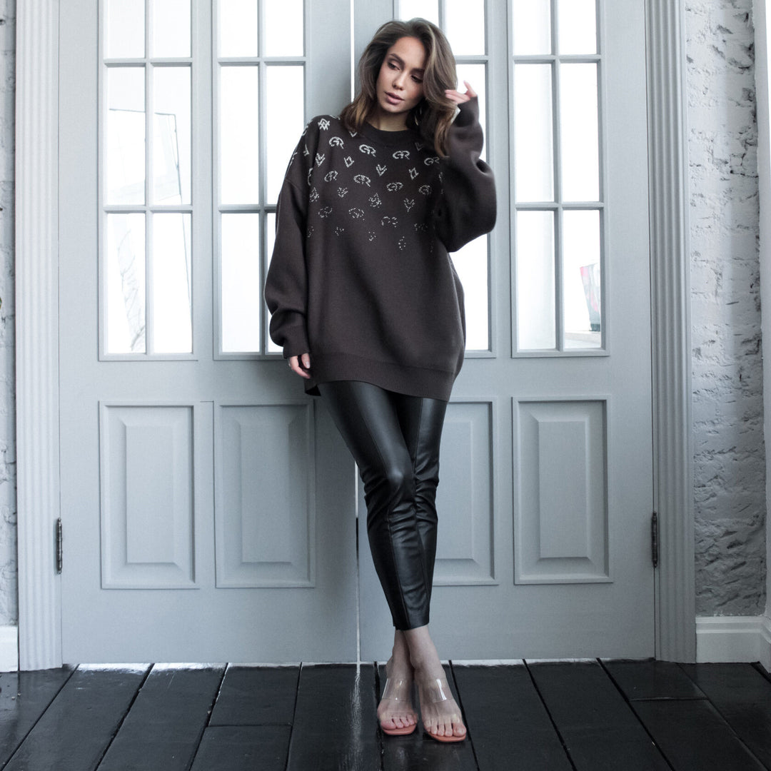 Oversized sweatshirt for women with creative inscription Lune London