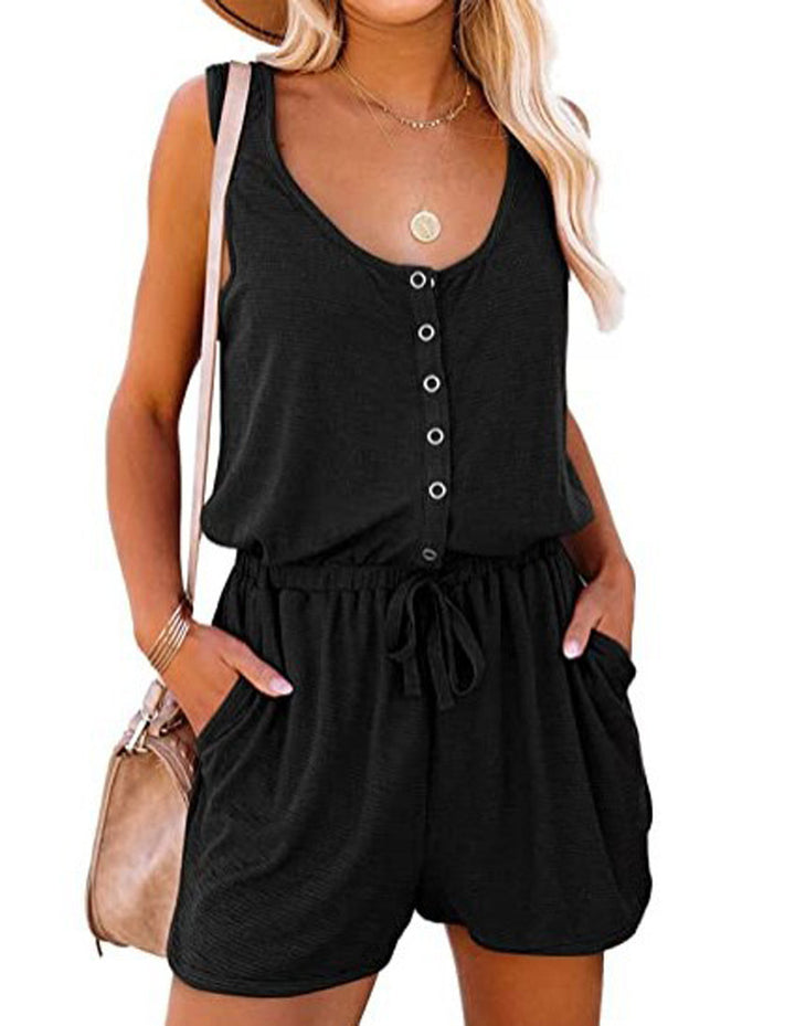 Ladies Practical jumpsuit with button details and adjustable waist Lune London