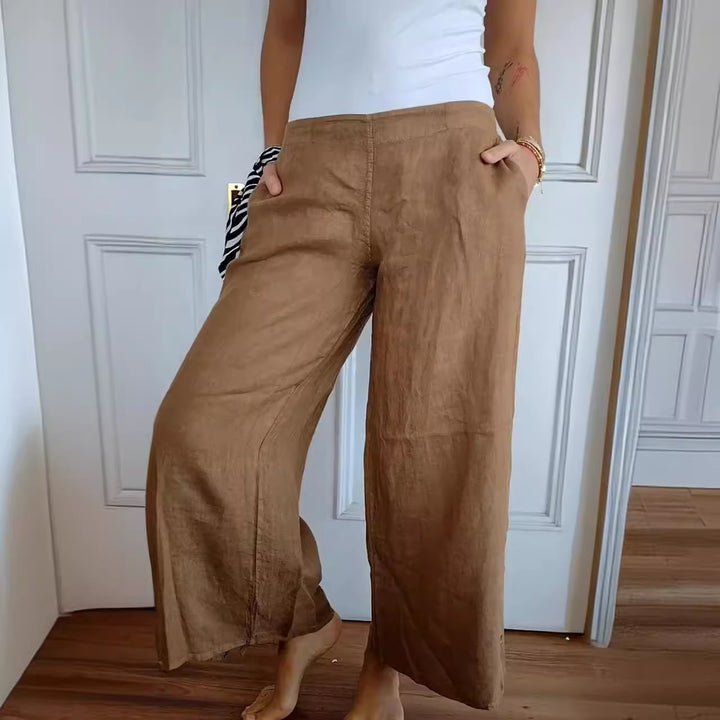 Lune London breathable wide linen pants for ladies