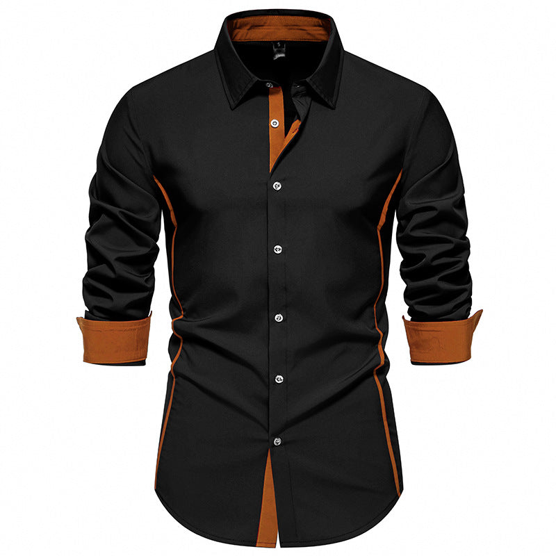 Lune London | Men's Long Sleeve Shirt with Contrast Stitching and Modern Cut