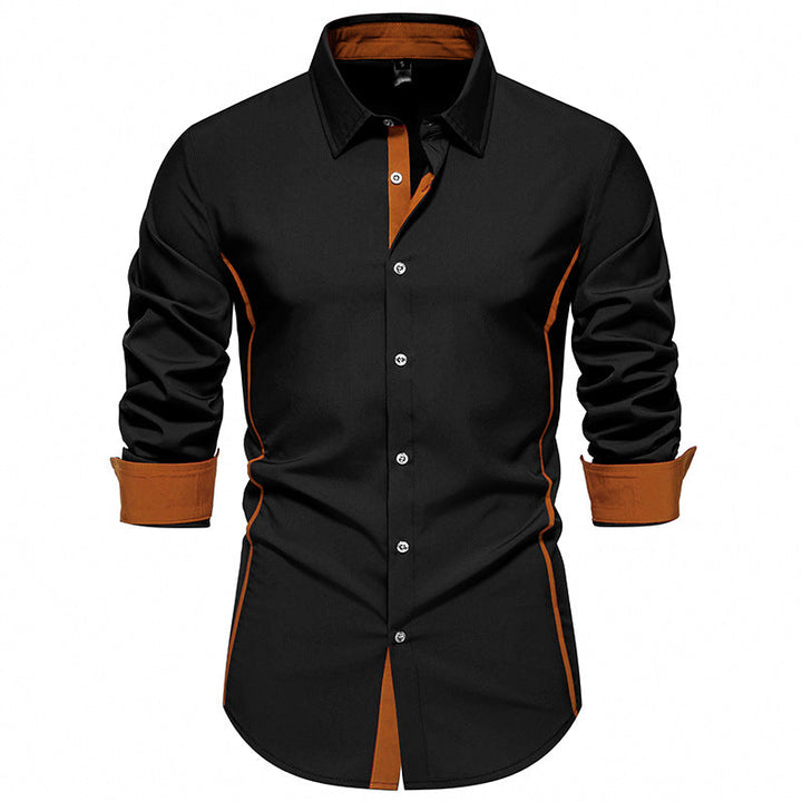 Lune London | Men's Long Sleeve Shirt with Contrast Stitching and Modern Cut