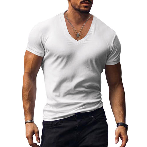 V-neck cotton blend breathable t-shirt for men Lune London
