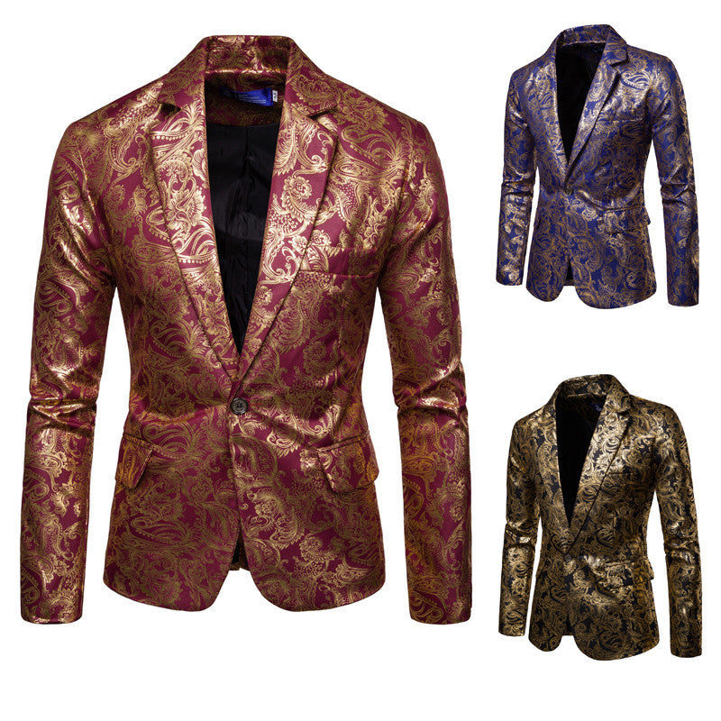 Men's Exclusive Sequin Blazer with Golden Embellishments and Modern Cut Lune London