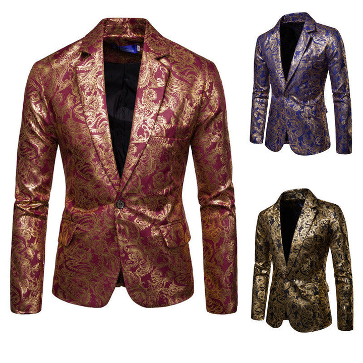 Men's Exclusive Sequin Blazer with Golden Embellishments and Modern Cut Lune London