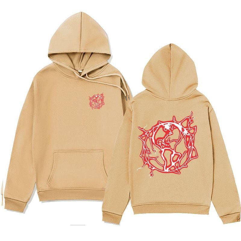 Women's hoodie sweatshirt with artistic graphic print and practical kangaroo pocket Chic & Stil