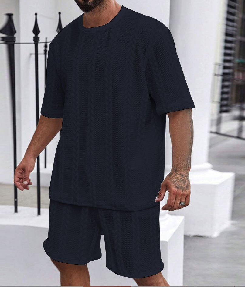 Men's comfortable knit set with cropped top and shorts Lune London