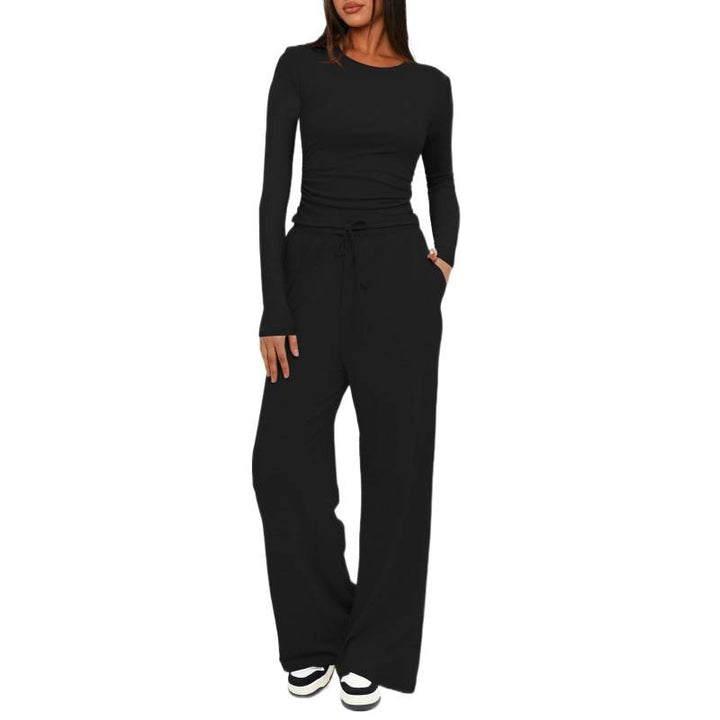 Women's Comfortable Lounge Set with Long-Sleeved Top and Loose-Fitting Pants Lune London